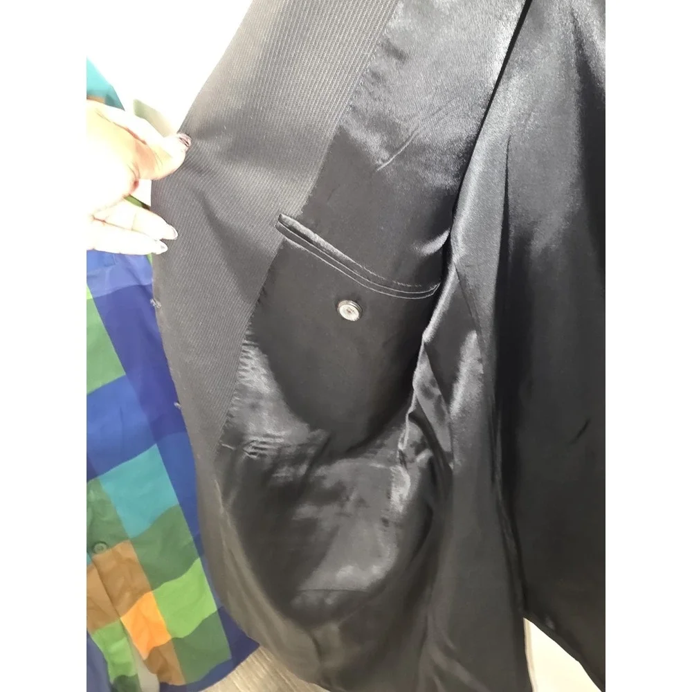Ralph Lauren Pinstripe‎ 2 Button Wool Blend Blazer Sports Coat Jacket